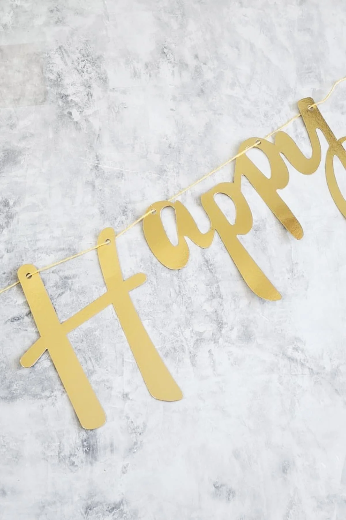 Happy Birthday Gold Doğum Günü Banner Kaligrafi Banner Yazı Altın - PEKSHOP Görsel 2