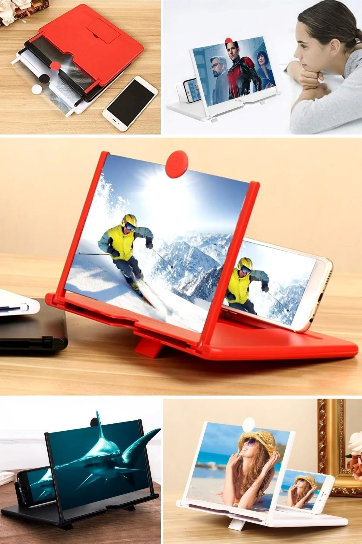3D SİNEMA Telefon ve Tablet Ekran Aparat 3 Farklı Renk Çeşidi - Aklow akyoleticaret Görsel 4