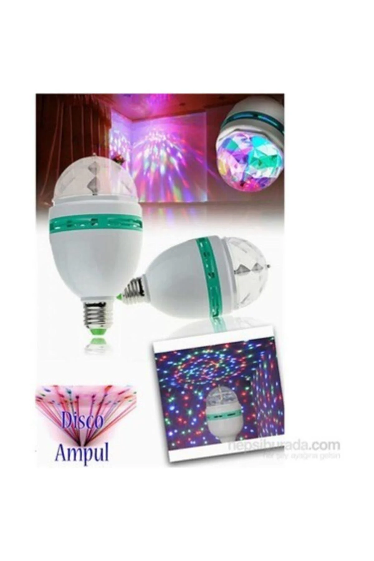 Renkli Disko Ampülü 3 W Led 360 Derece Döner - LEDON Görsel 2