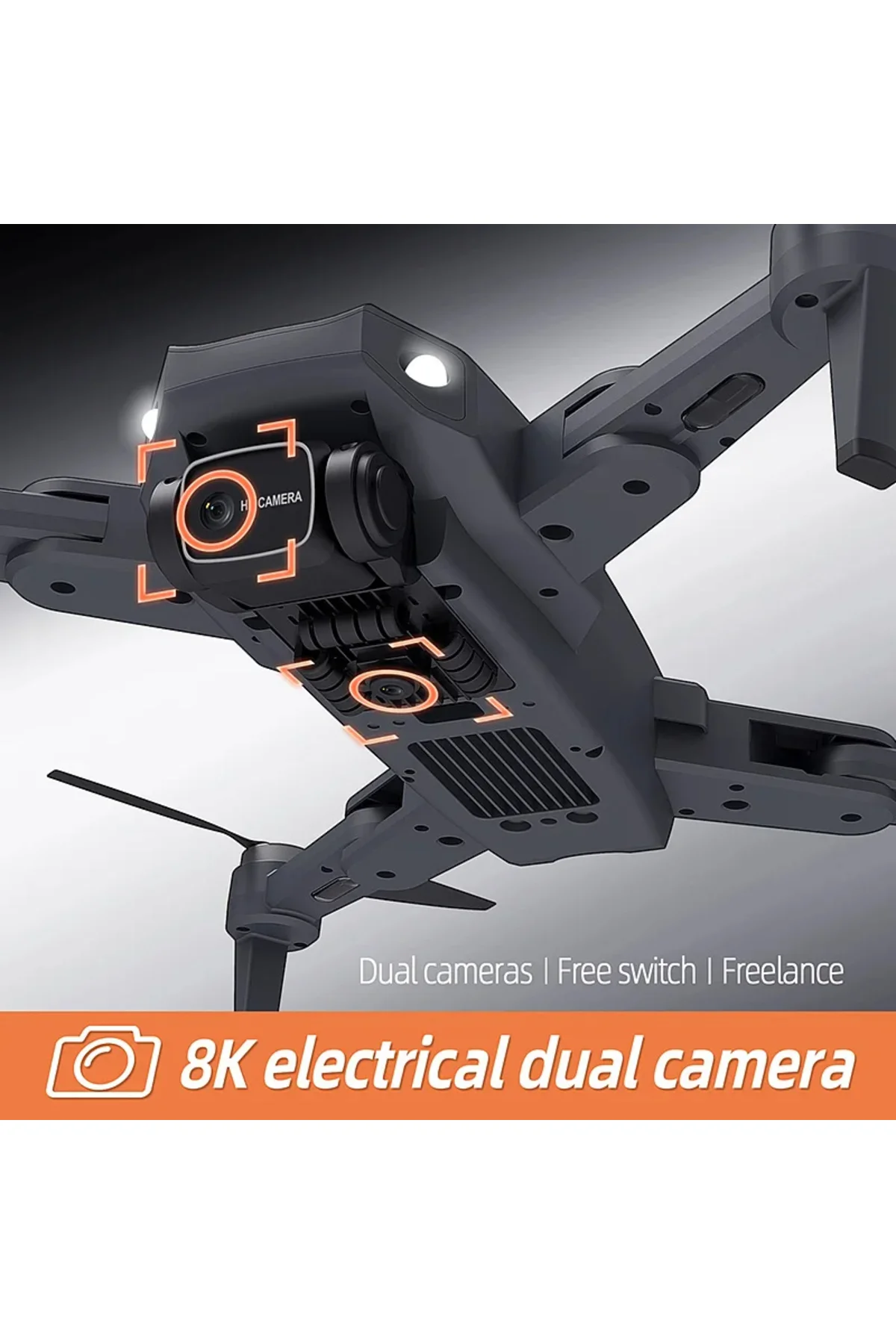 HD Dual Kamera Katlanır Çantalı Drone Seti Siyah Fırçasız motor Geri Dönüş Özellikli - pazariz Görsel 5
