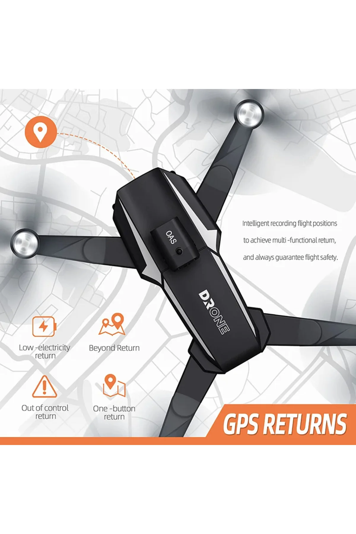 HD Dual Kamera Katlanır Çantalı Drone Seti Siyah Fırçasız motor Geri Dönüş Özellikli - pazariz Görsel 6