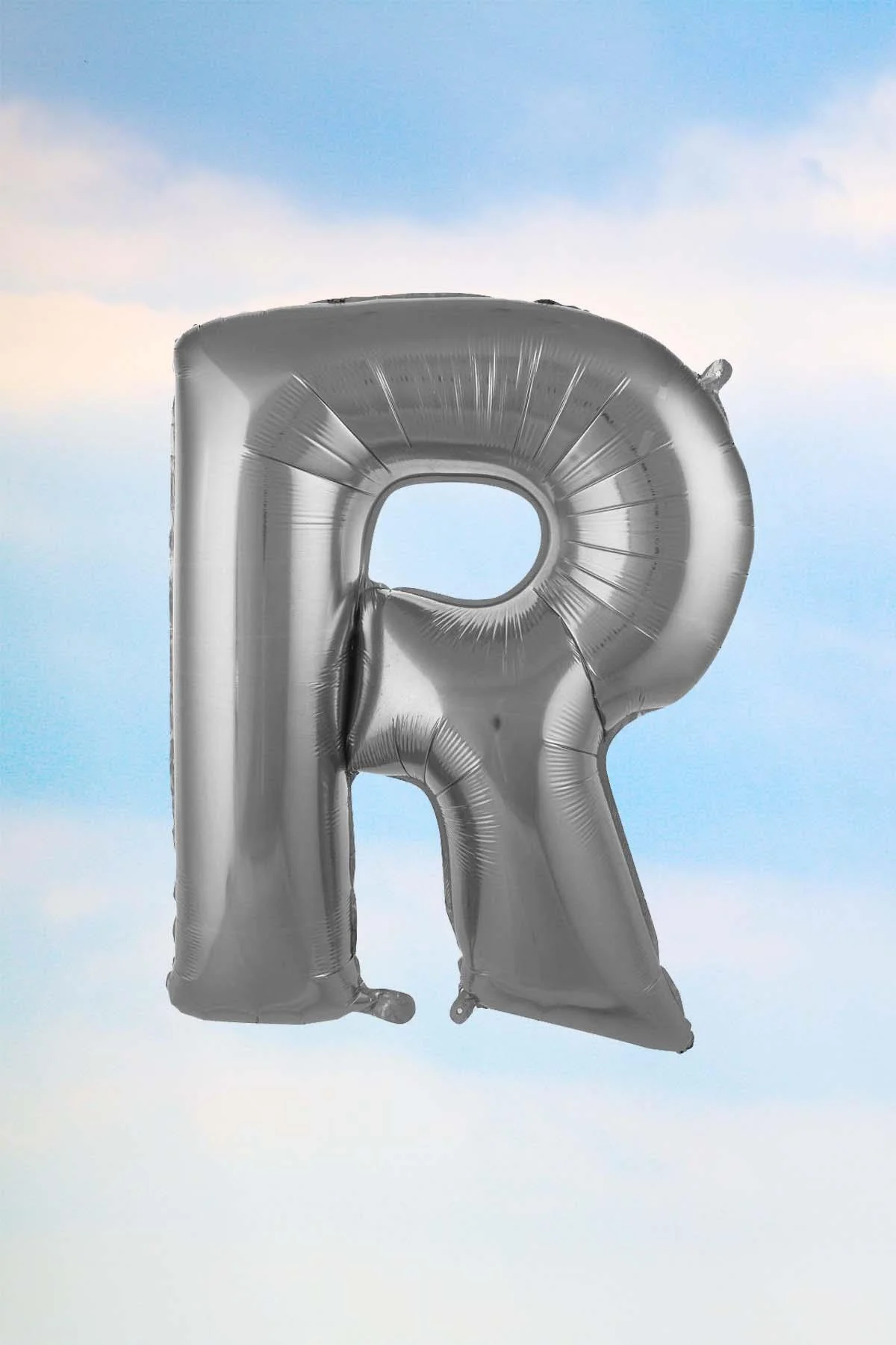 R Harfi Gümüş Folyo Balon 100 Cm 40 Inç 1 Metre Silver