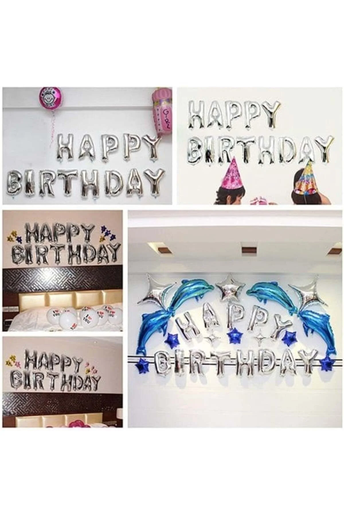 V Harf Folyo Gümüş Balon Küçük 35 cm - Partioutlet Görsel 5