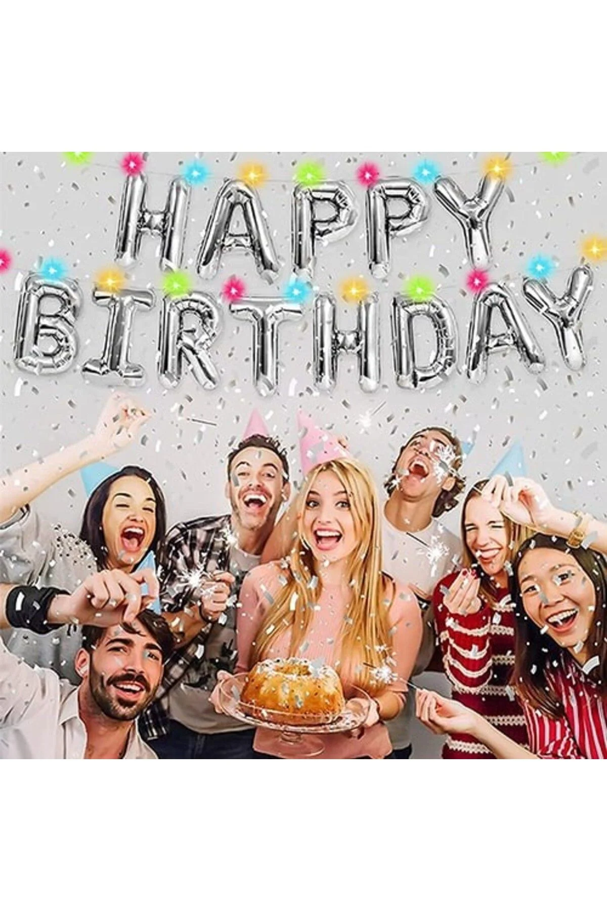 L Harf Gümüş Folyo Balon Küçük 35 Cm - Partioutlet Görsel 3