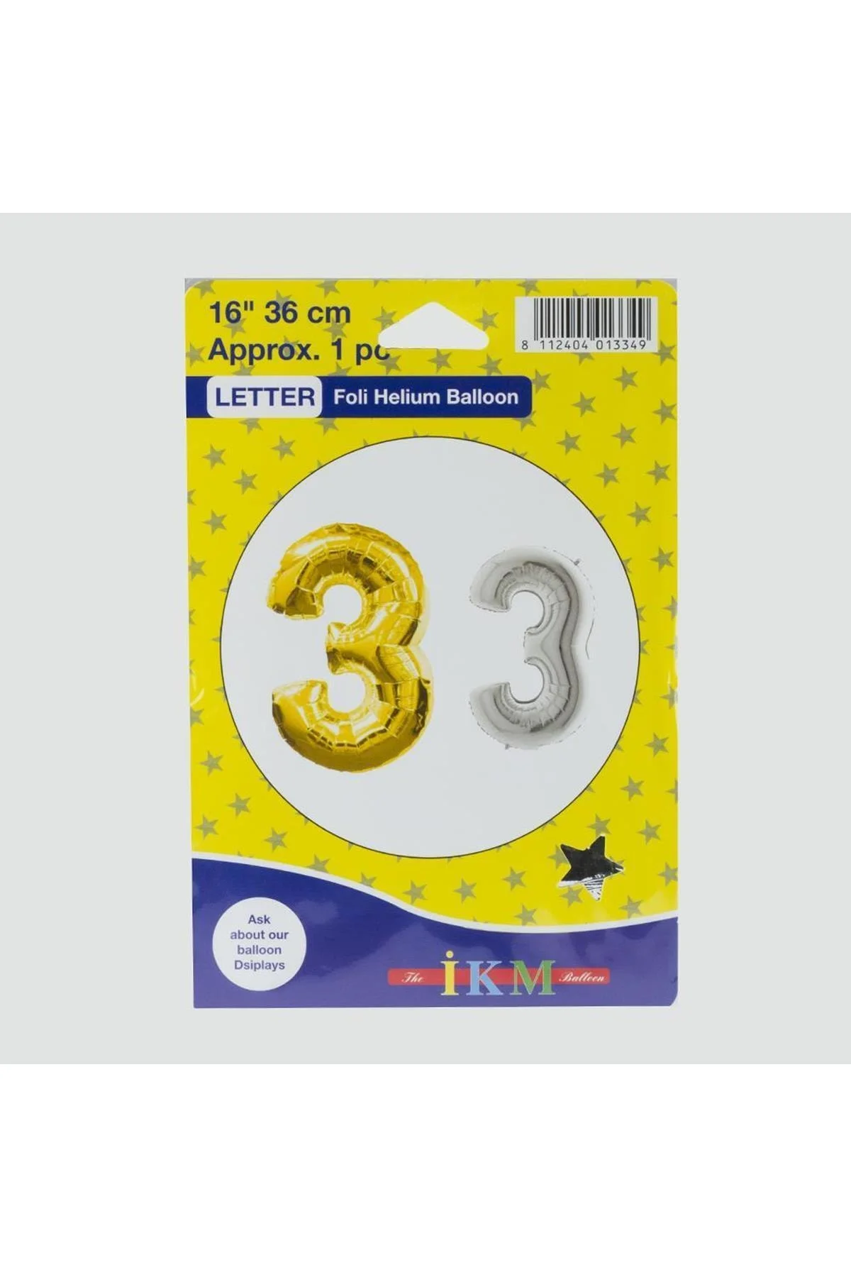Marka: Sarı Renkli 16*36 Rakam Folyo Balon Kategori: Balon