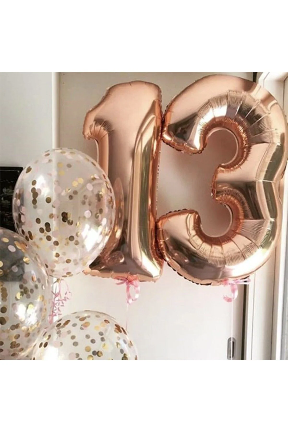 1 Rakam Rose Folyo Balon 76 Cm - Partioutlet Görsel 3