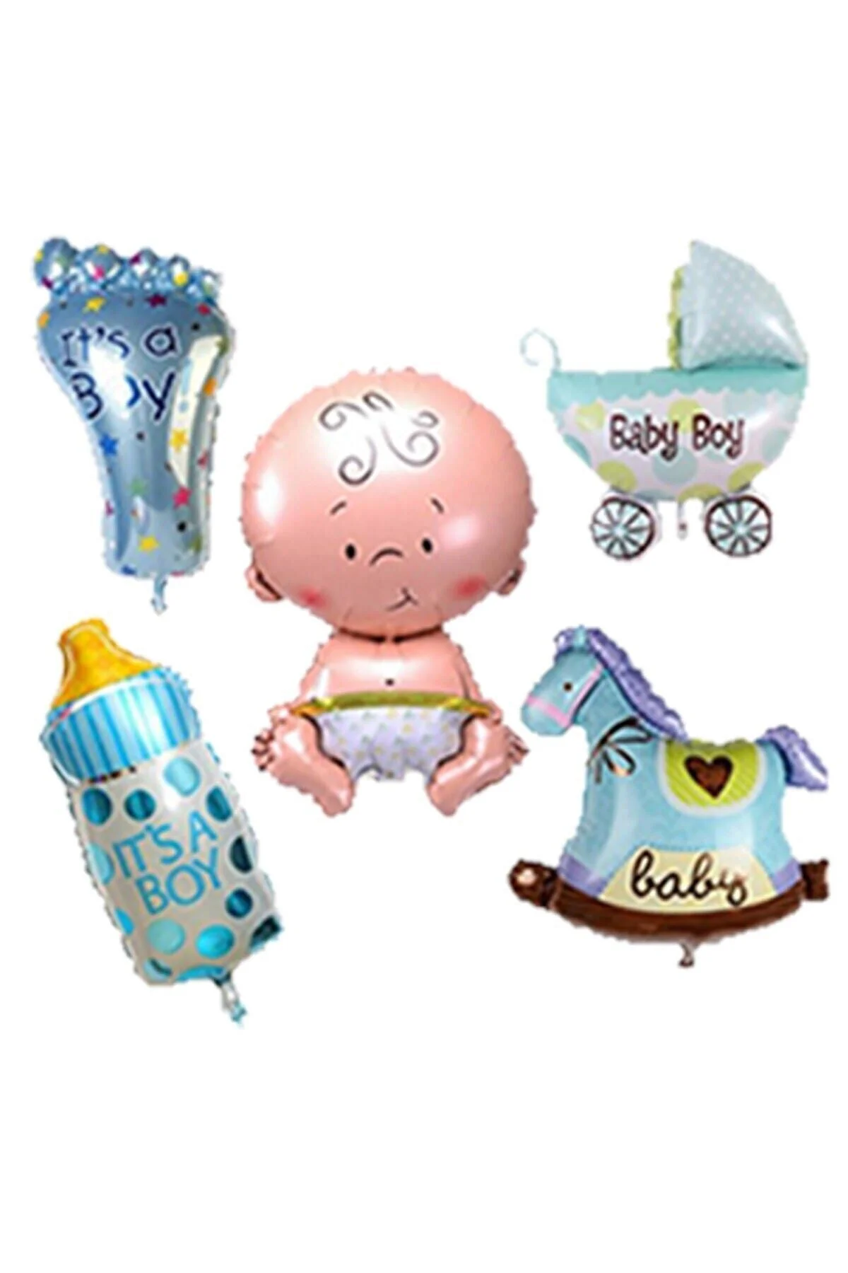 Fırsat Ayı Mavi Baby Shower 5 Li Folyo Balon Seti
