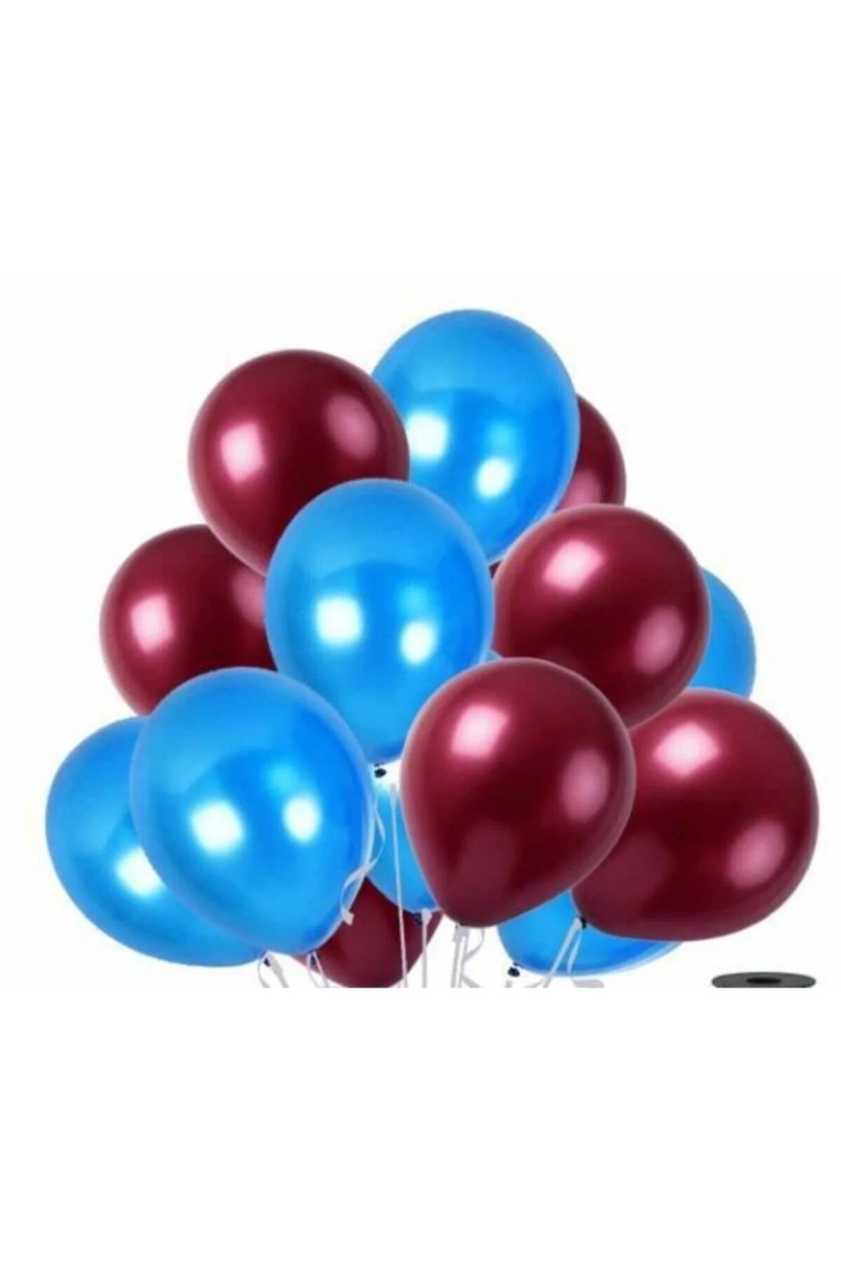 50 Adet Metalik Sedefli Kaliteli Balon Bordo-mavi