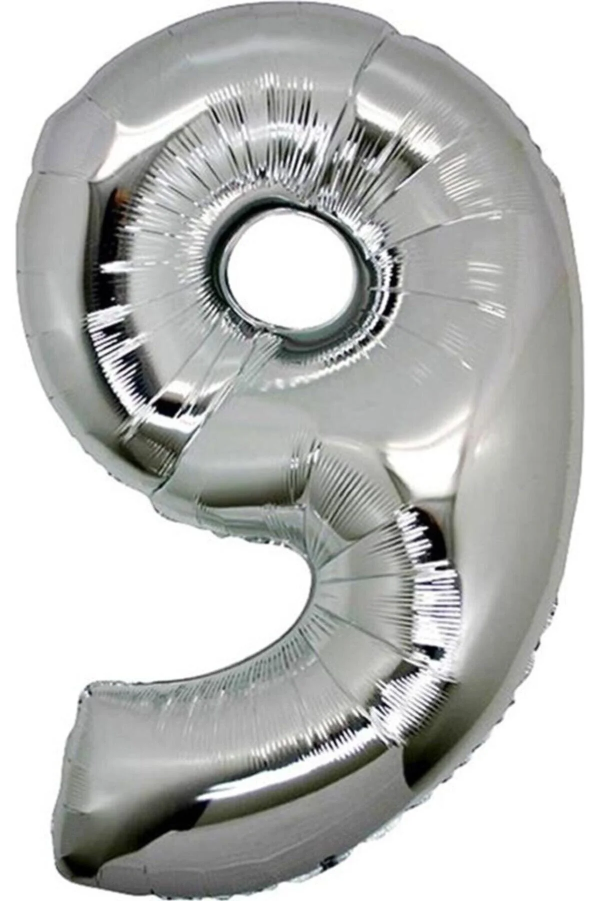 Fırsat Ayı 9 (gümüş) Rakam Folyo Balon - 90 Cm - Gümüş Folyo Rakam Balon