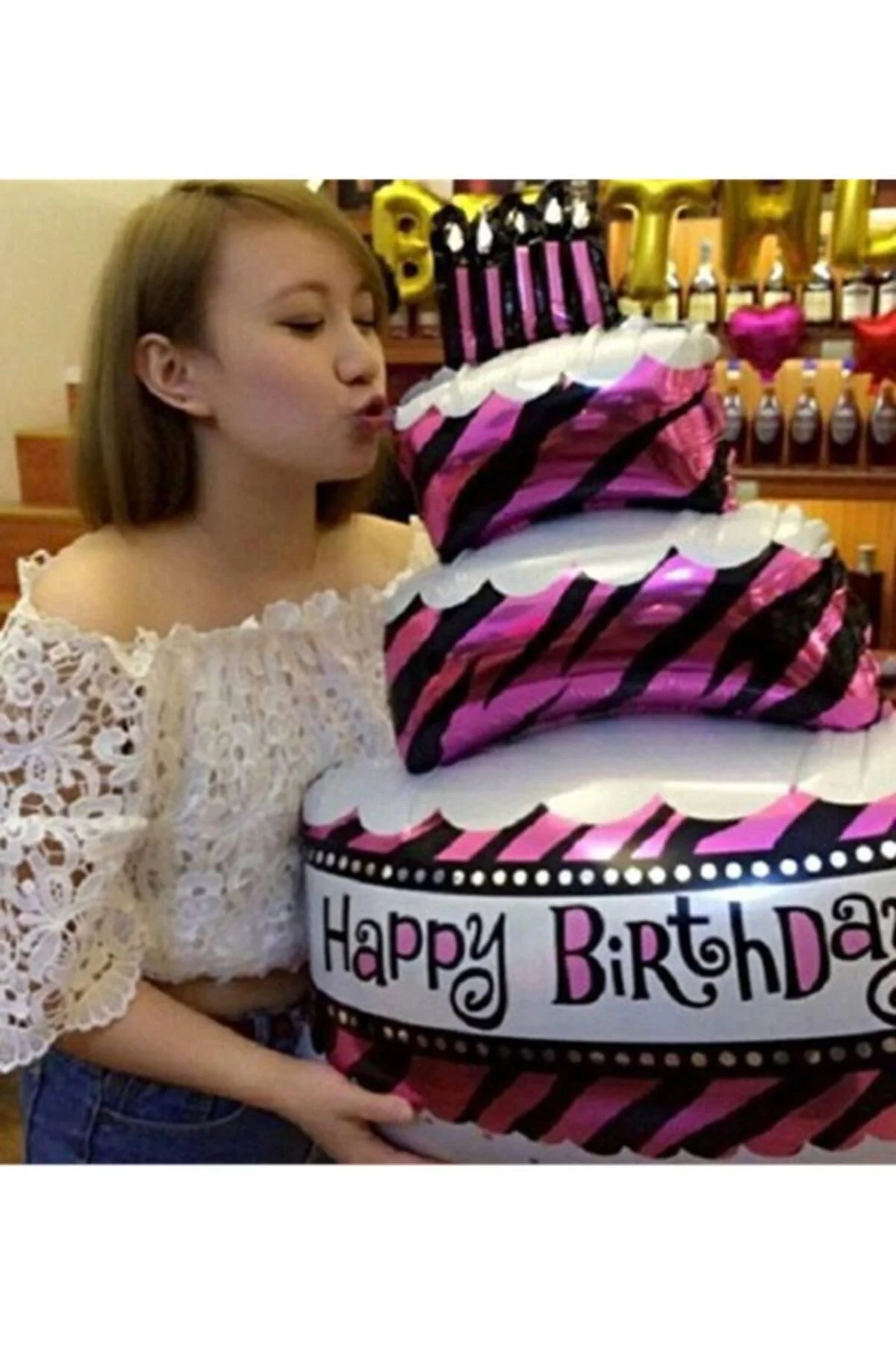 Fırsat Ayı Happy Birthday Pastalı Folyo Balon - Firsat Ayi Görsel 2