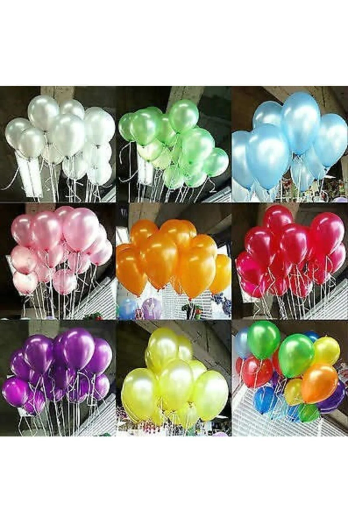 Fırsat Ayı 30 Adet Metalik Balon (mavi+beyaz+gri) Parlak Balon Metalize Balon - Firsat Ayi Görsel 2