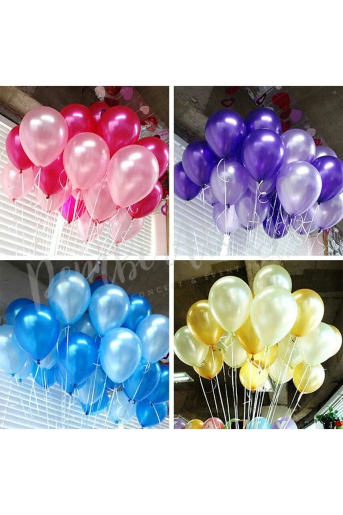 Fırsat Ayı 30 Adet Metalik Balon (mavi+beyaz+gri) Parlak Balon Metalize Balon - Firsat Ayi Görsel 3