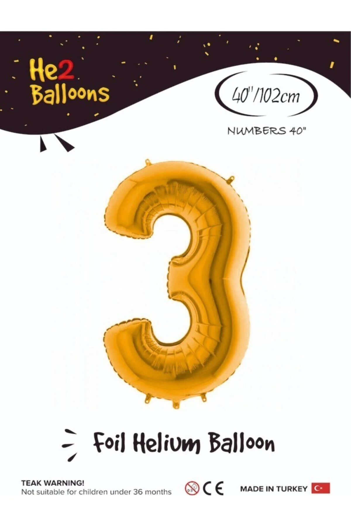 Fırsat Ayı Balon 3 Rakam Altın Folyo Balon 40 Inç