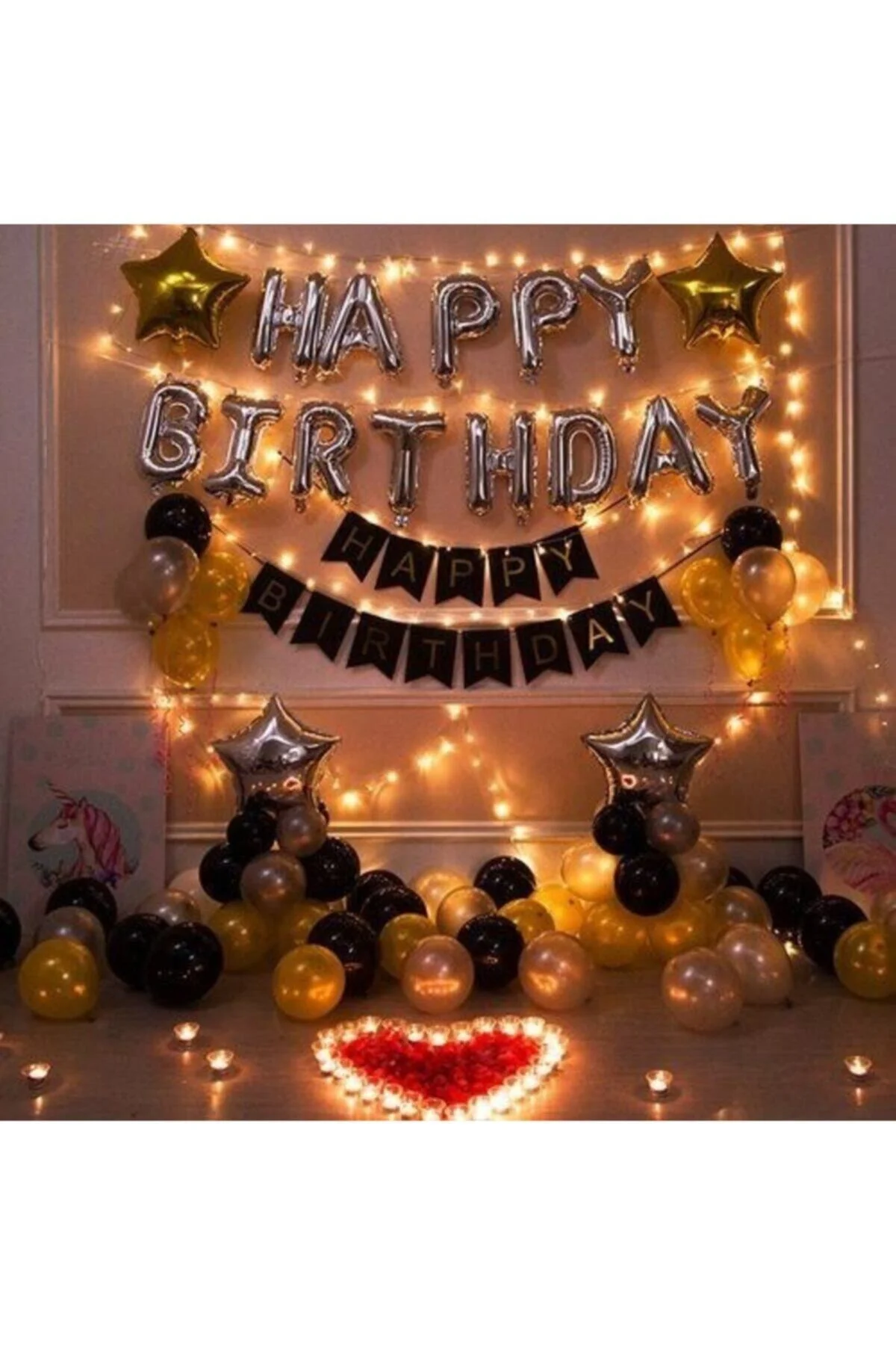 Fırsat Ayı Happy Birthday Doğum Günü Balonu Kombini Gümüş Kb1251 Kb1251