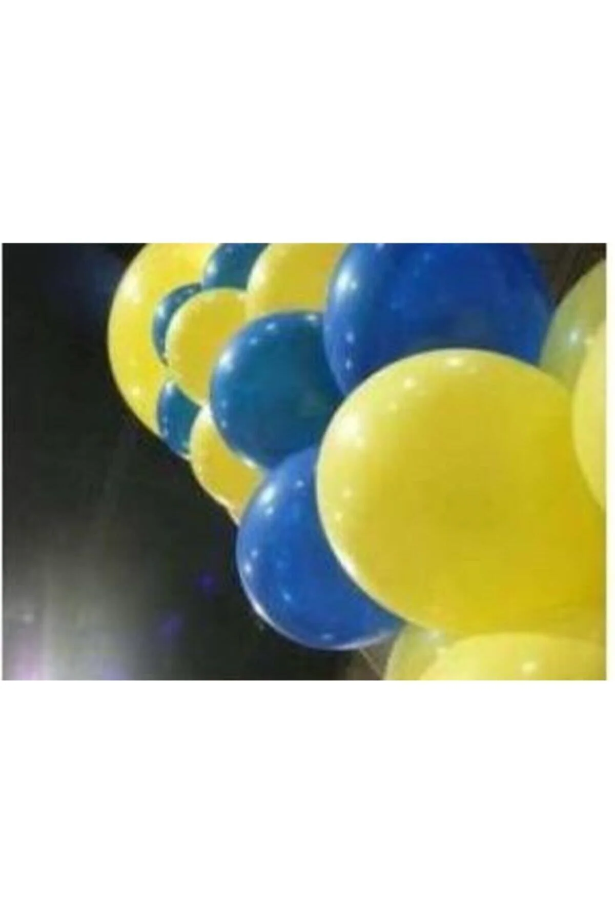 Fırsat Ayı 100 Adet Metalik Sedefli Sarı Lacivert Karışık Balon