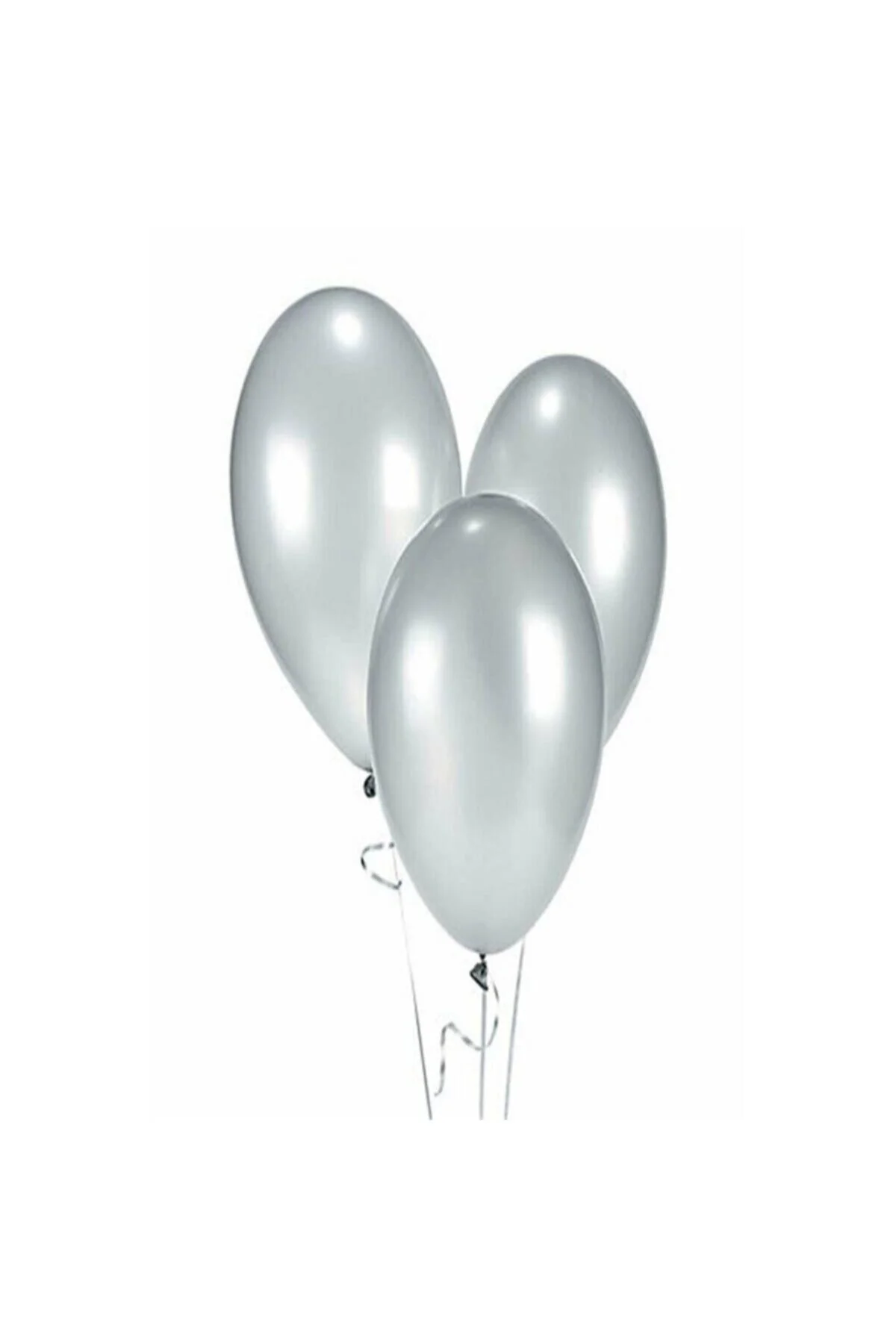Fırsat Ayı 25 Adet Metalik Sedefli Parlak Gümüş Gri Balon (HELYUMLA UÇAN) - Firsat Ayi Görsel 2
