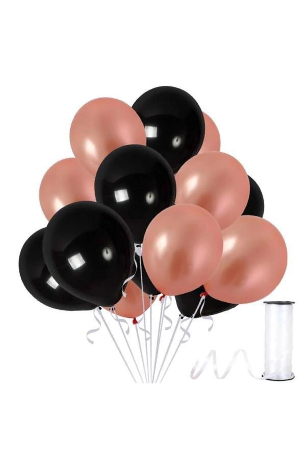 Fırsat Ayı 20 Adet Rose Gold, Siyah Balon Konsepti-uçan Balon