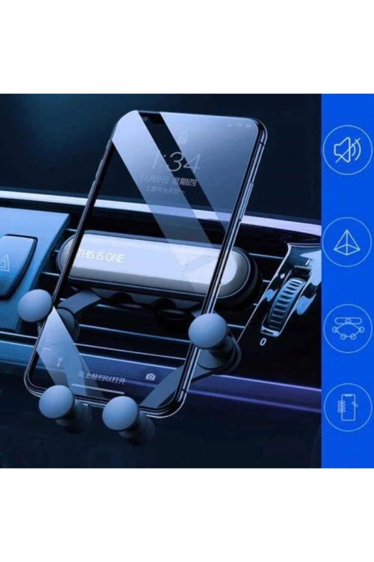 Ahtapod Petek Girişli Araç Telefon Tutucu - Mavi Alcatel Pop 4s Uyumlu - pazariz Görsel 2