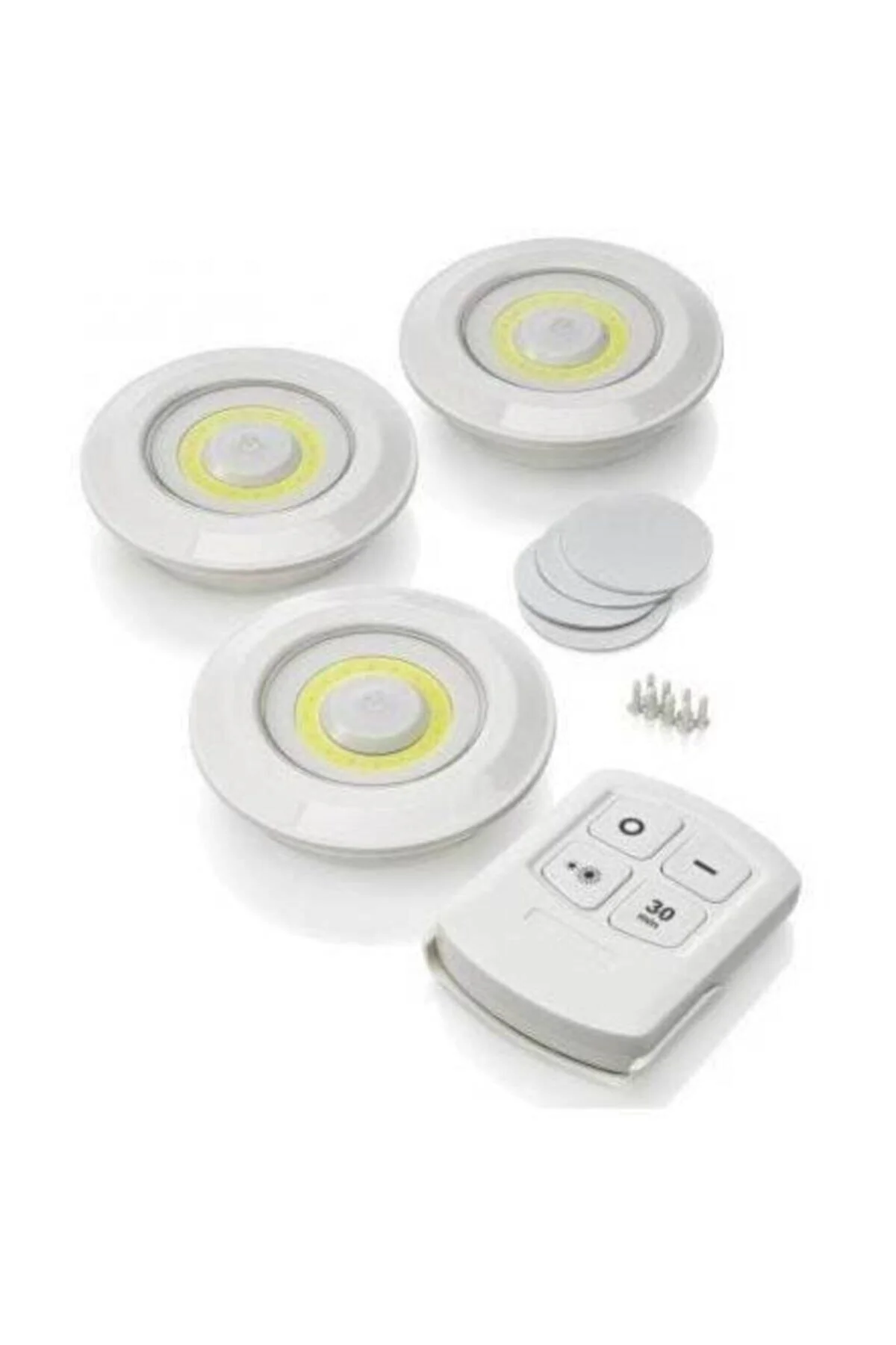 3 Adet Kumandalı Cob Ledli Spot Lamba Led Dolapiçi Gece Lambası