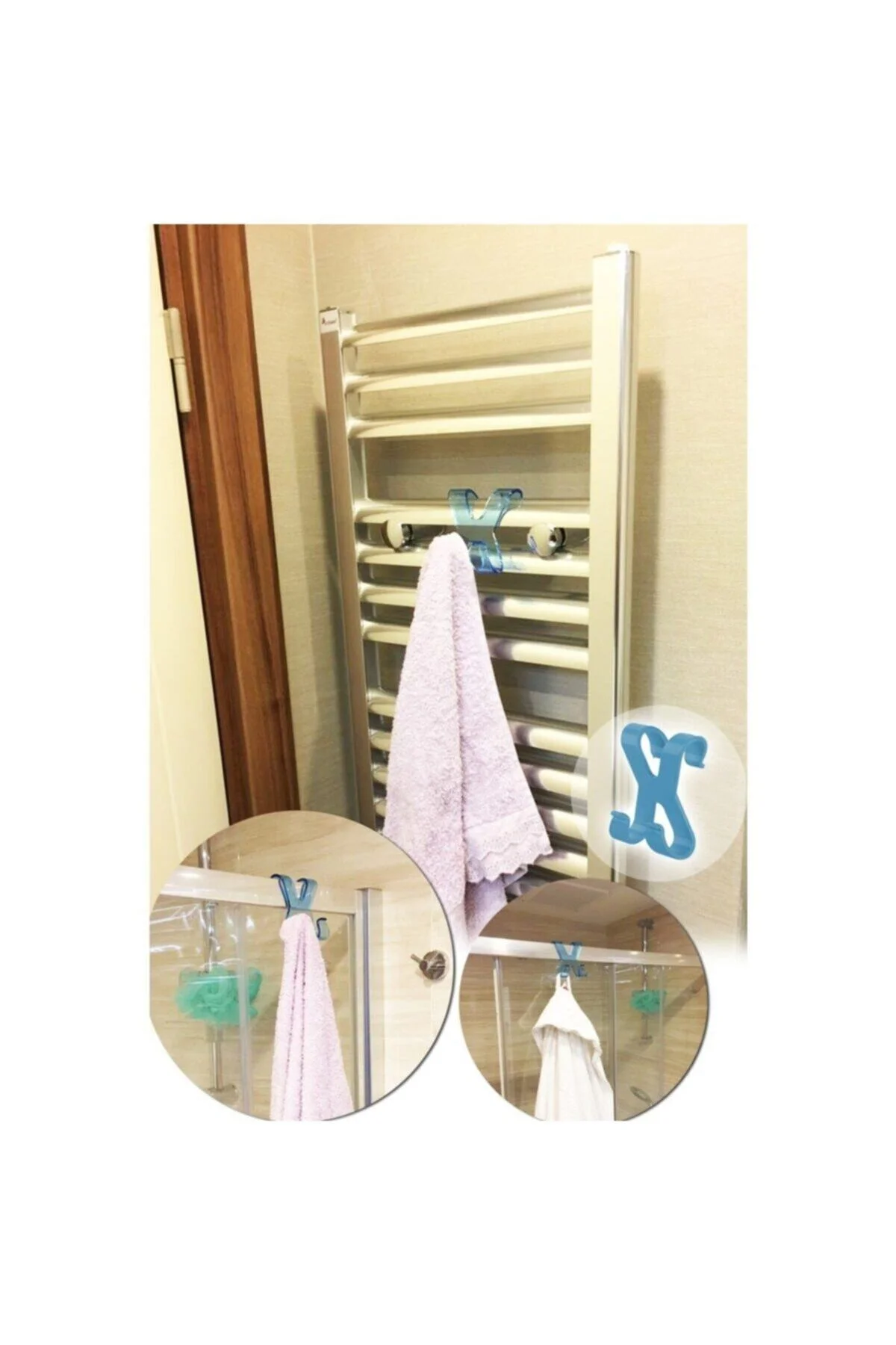 Banyo Havlupan Askılık Geçmeli Banyo Askısı Havlu Duş Askı 4 Adet - pazariz Görsel 3