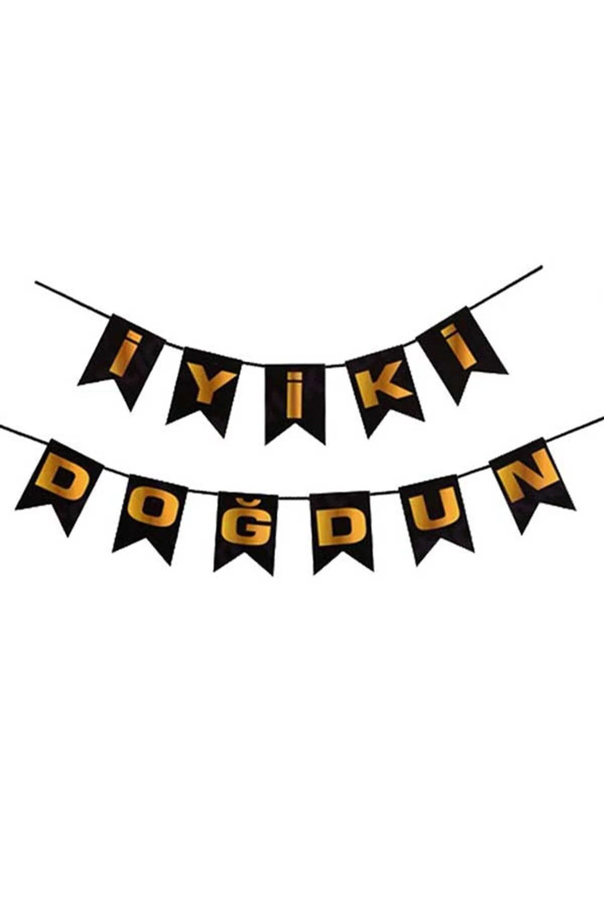 İyi Ki Doğdun Siyah Gold Yazı Banner