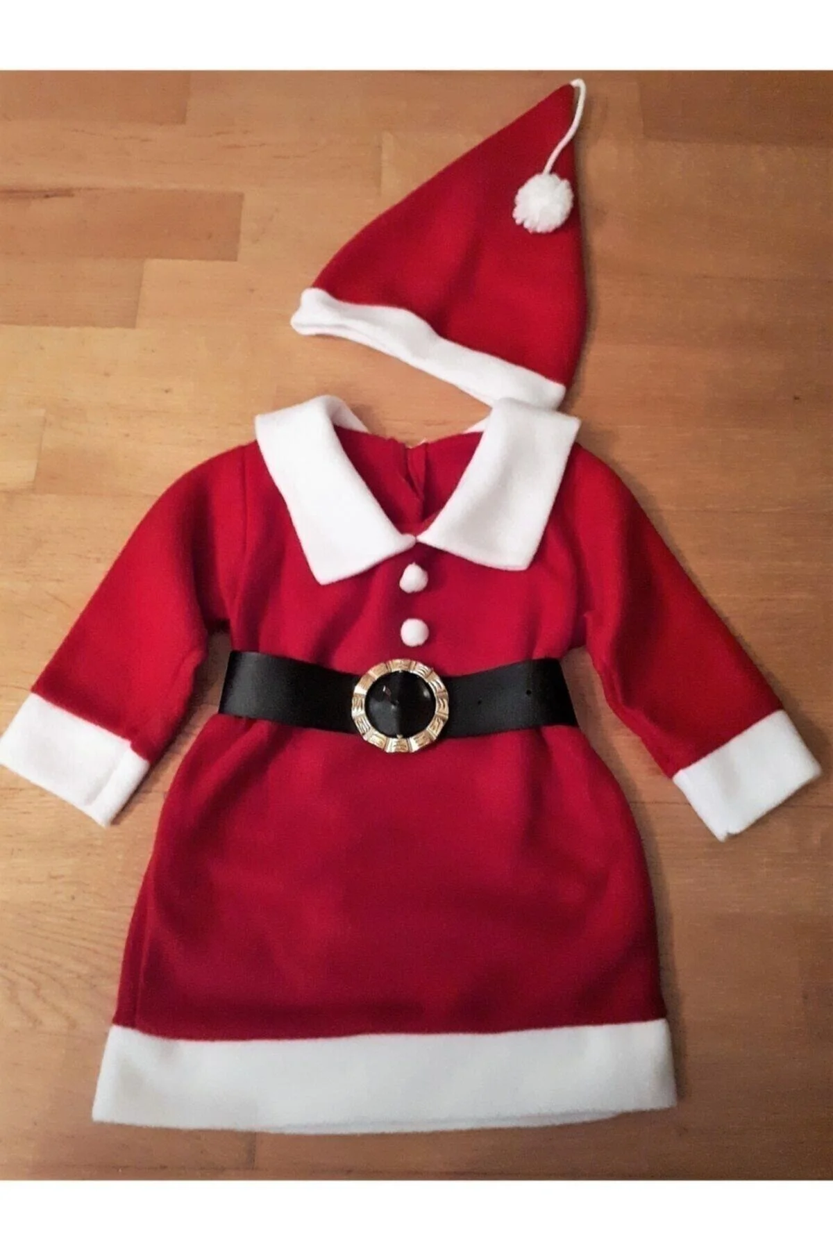 Kız Çocuk Noel Elbise Noel Baba Kıyafeti Kostümü - DENİTO Görsel 2