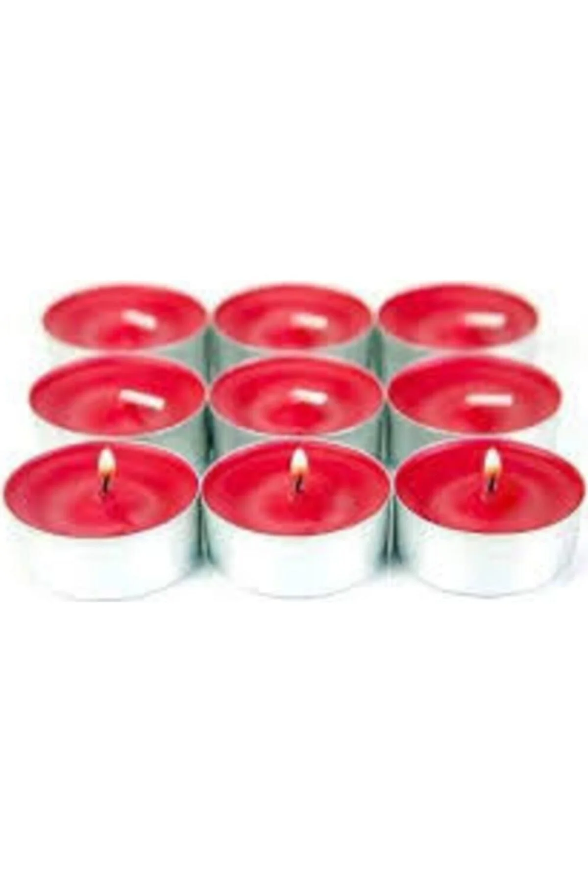 Fırsat Ayı T-light Mum Kırmızı Renk Tea Light Mum 50 Li