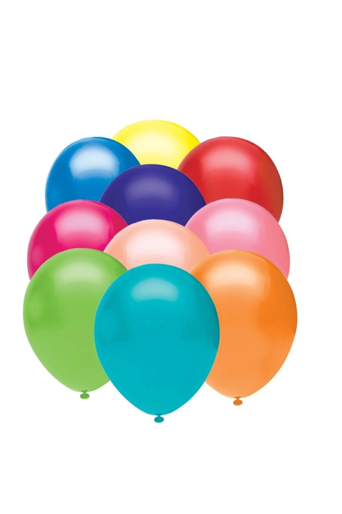 T121183 Balonevi, Karışık Renk, 12'' Baskısız Pastel Balon 100'lü Paket