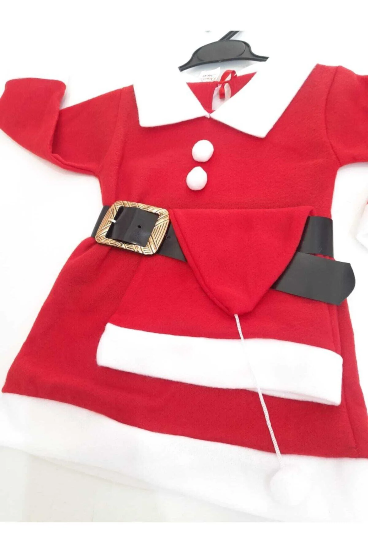 Kız Çocuk Bebek Kırmızı Noel Yılbaşı Kostümü Kıyafeti
