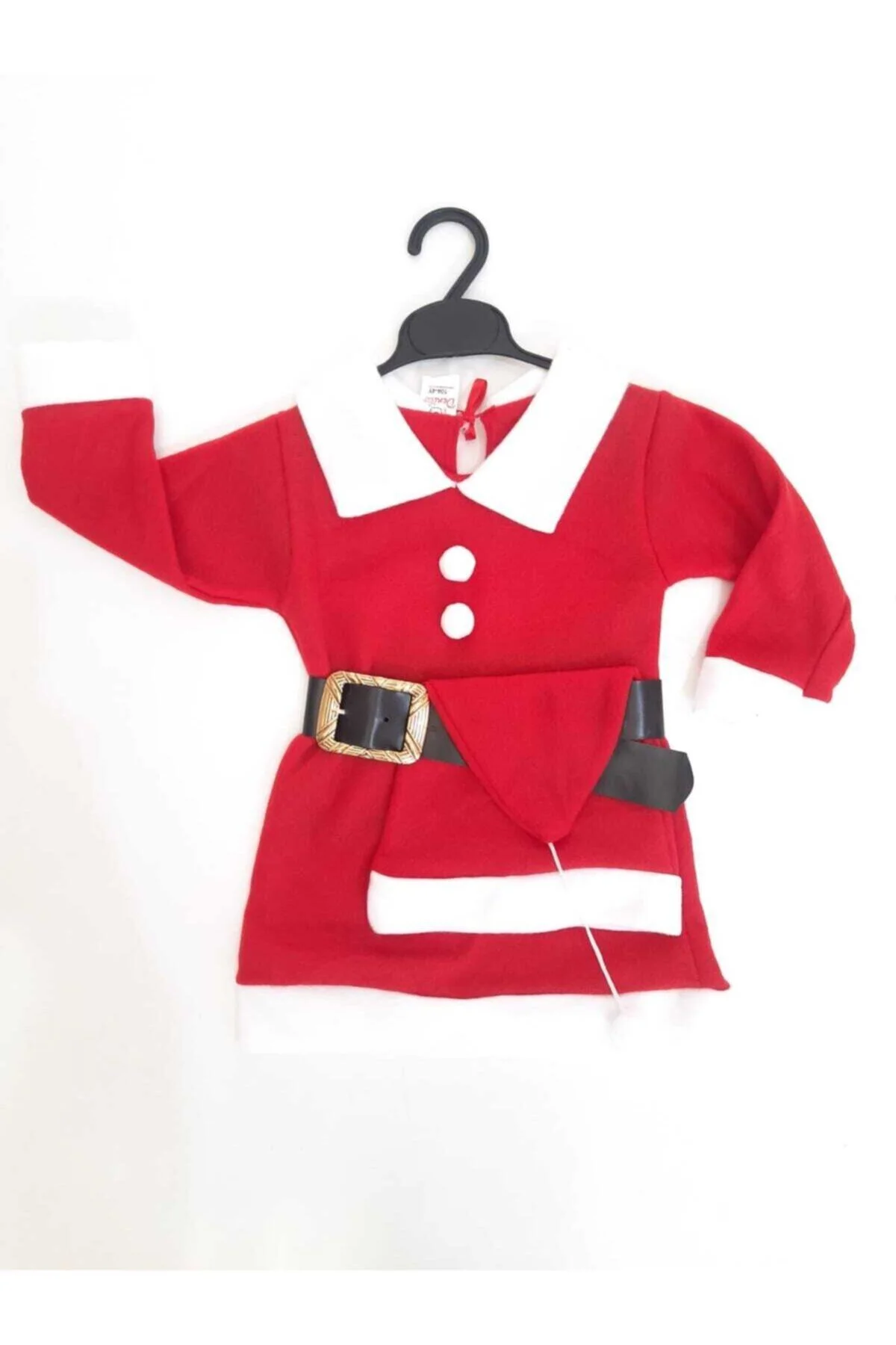 Kız Çocuk Bebek Kırmızı Noel Yılbaşı Kostümü Kıyafeti - DENİTO Görsel 2