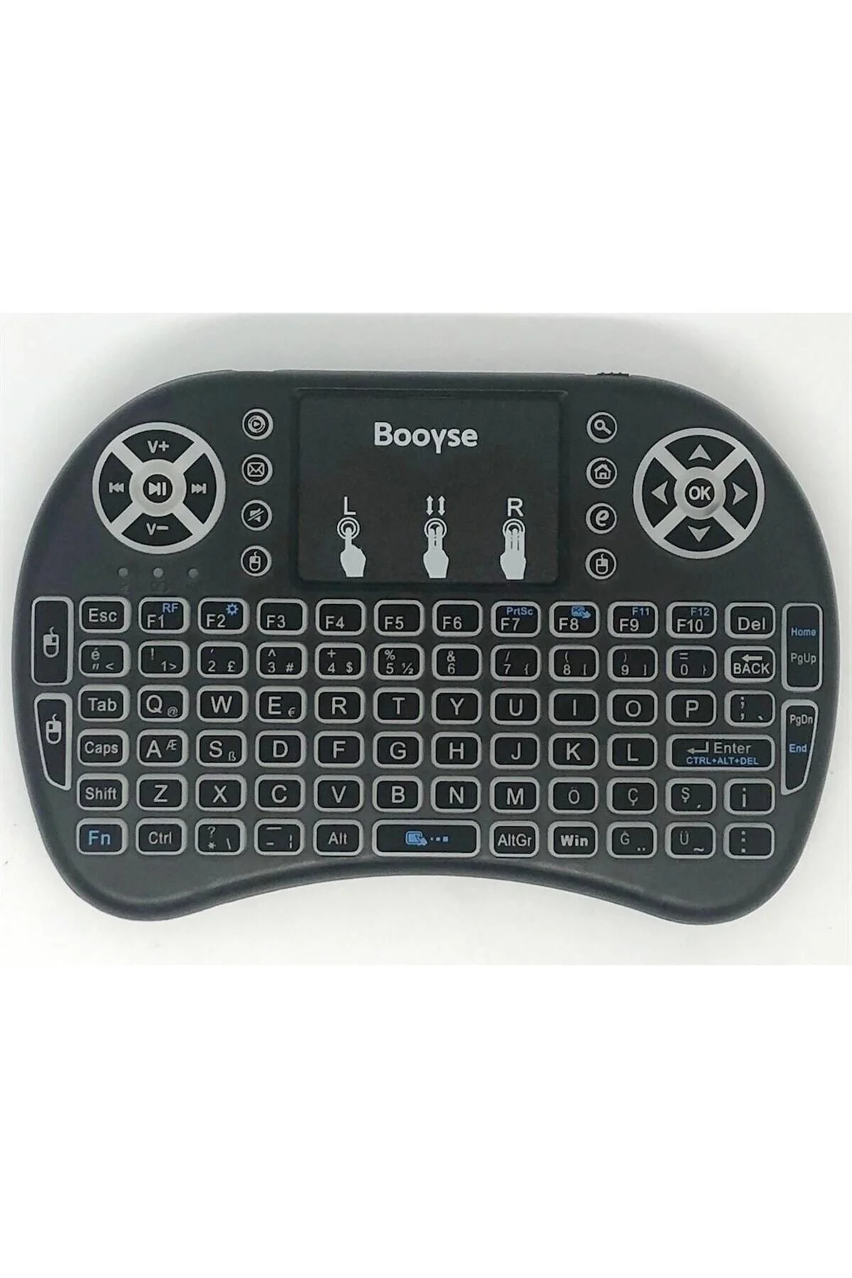 Kablosuz Şarjlı Mini Türkçe Q Klavye Smart Tv Ps3 Dokunmatik Mouse - HomeCare Görsel 2