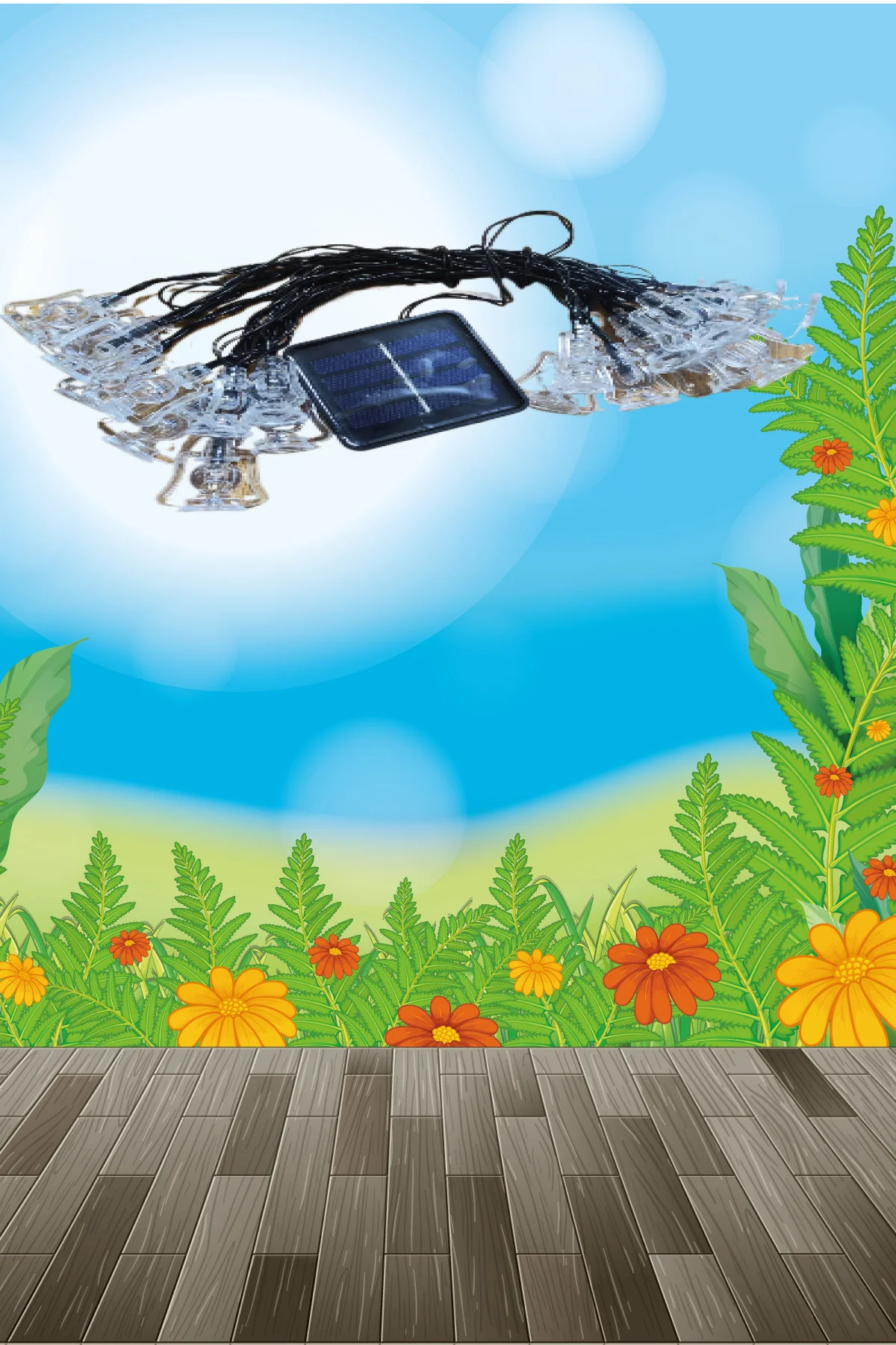 Güneş Enerjili 8 Mod LED Bahçe Balkon Ağaç Solar Aydınlatma Gaz Lambası GünIşığı 20 LED 4 Mt - pazariz Görsel 2