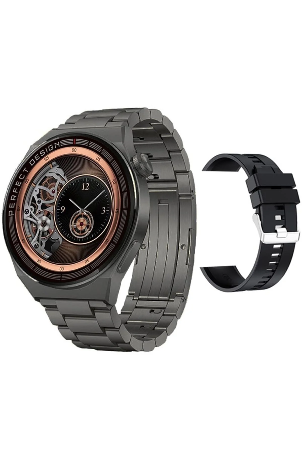Akıllı Saat Gt3 Max 3 Erkeklere Özel Premium 44mm Ios Ve Android Uyumlu Deri Kordon Hediyeli