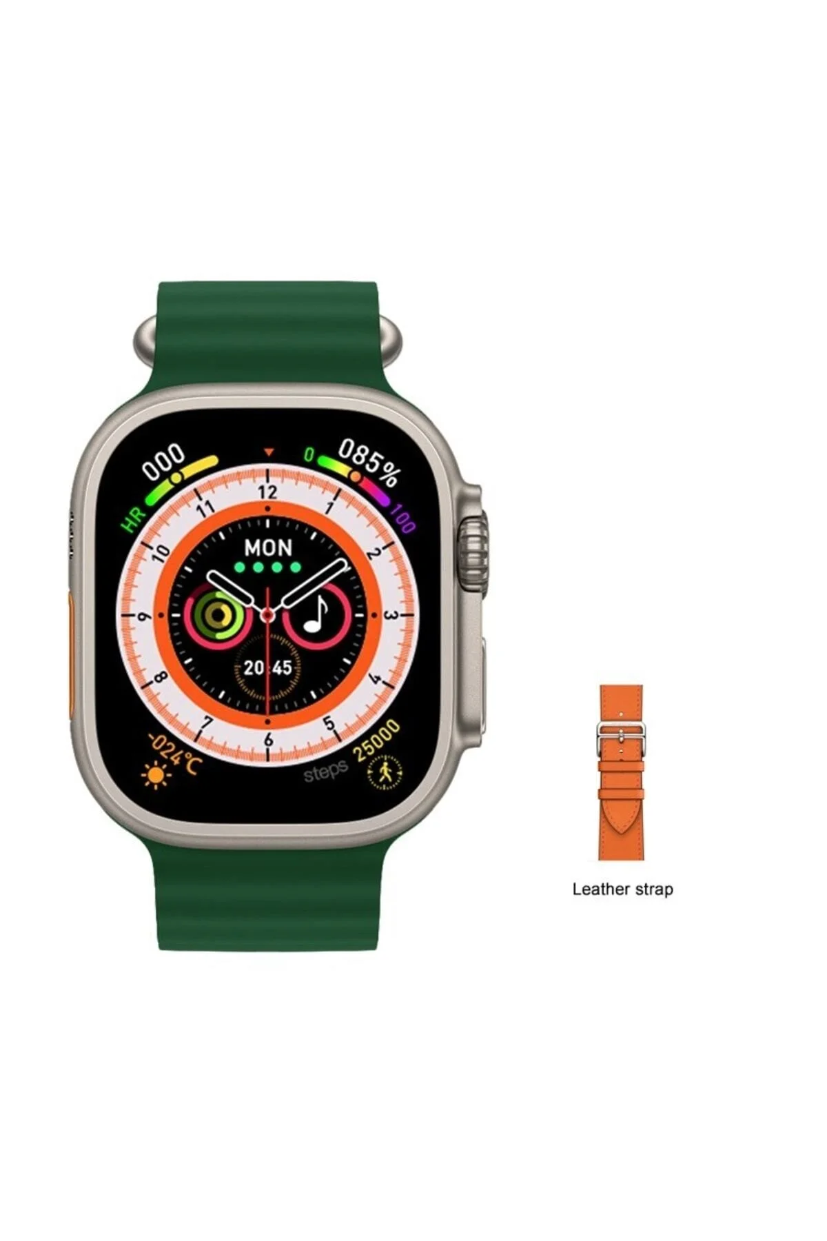 Watch 8 Ultra 49mm Amax Ultra Akıllı NFC - GPS - Kablosuz Şarj YEŞİL Kordonunu Seç