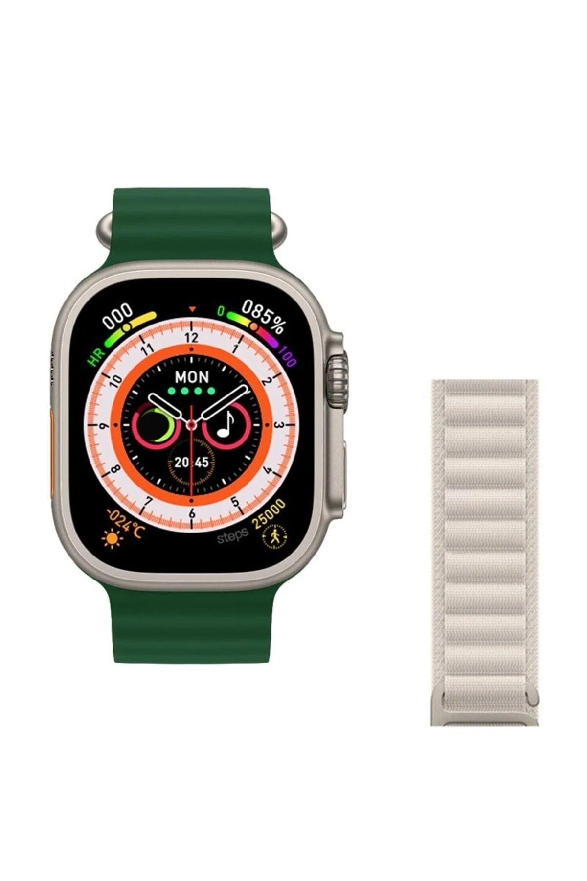 Watch 8 Ultra 49mm Amax Ultra Akıllı NFC - GPS - Kablosuz Şarj YEŞİL Kordonunu Seç