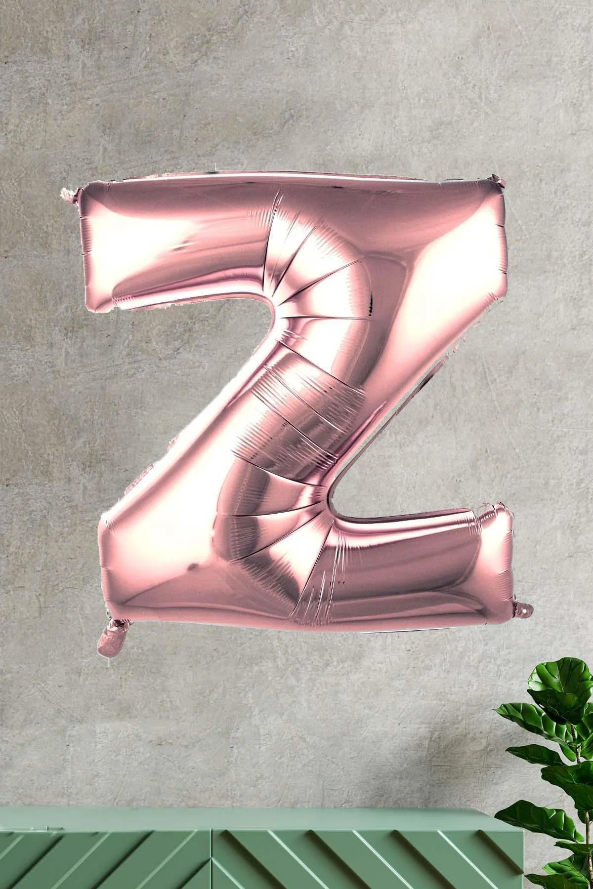 Z Harfi Rose Gold Folyo Balon 100 Cm 40 Inç 1 Metre Baş Harf Balon