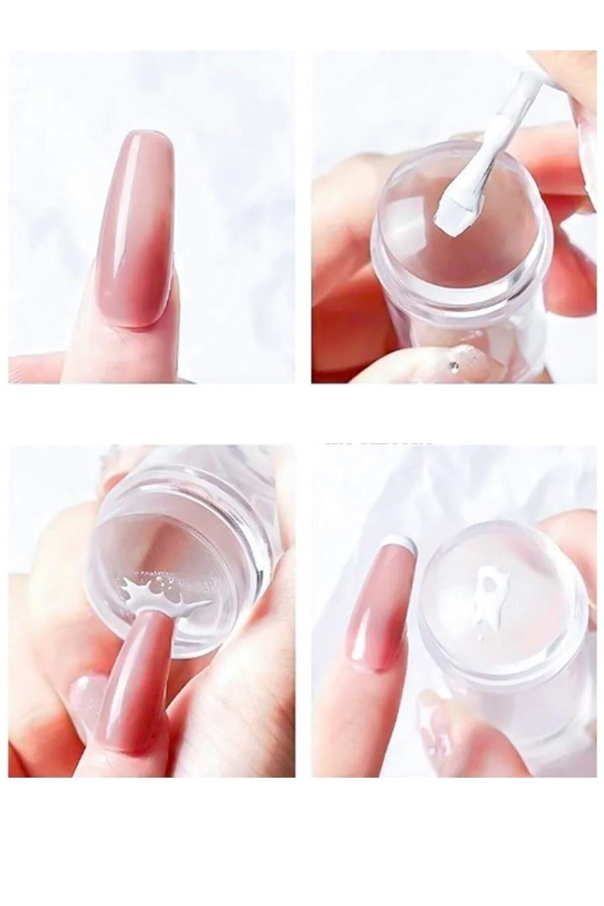 Stamper Baskı Transfer Aparat Seti Silikon Oje Dizayn Baskı Seti Nail Art Tırnak Damgalama - pazariz Görsel 2