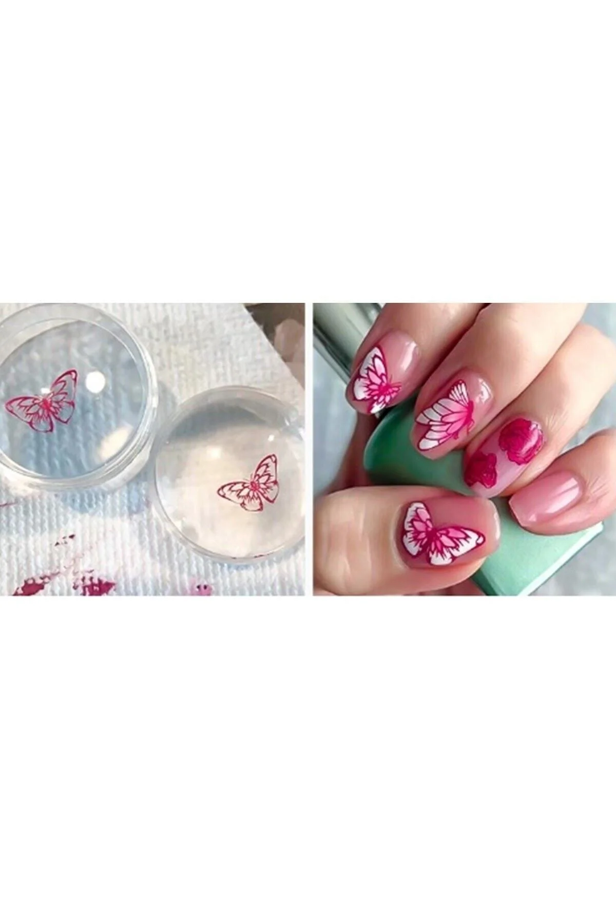 Stamper Baskı Transfer Aparat Seti Silikon Oje Dizayn Baskı Seti Nail Art Tırnak Damgalama - pazariz Görsel 4