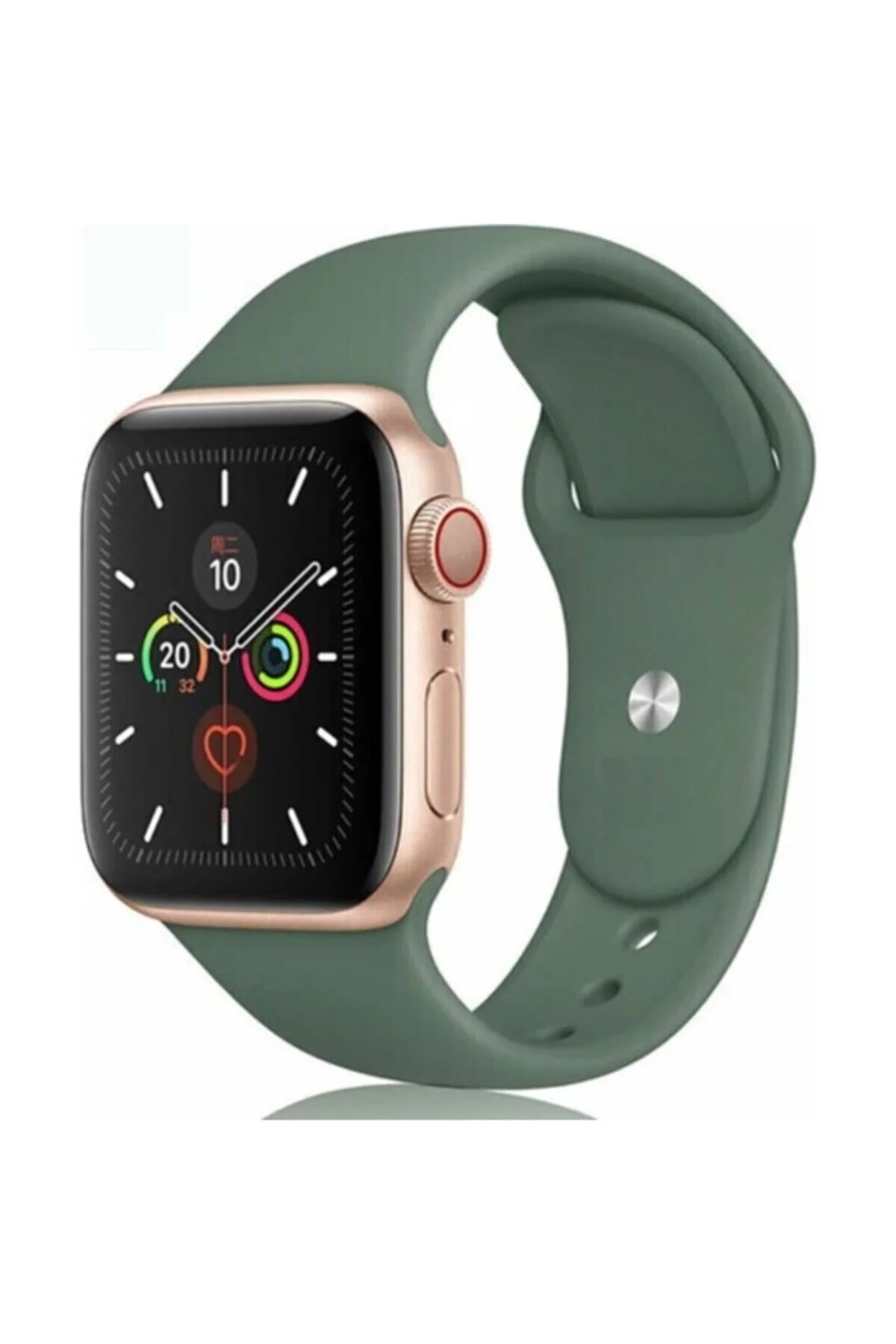 Apple Watch Uyumlu 38 - 40 Mm Spor Kordon Silikon Kayış Koyu Yeşil
