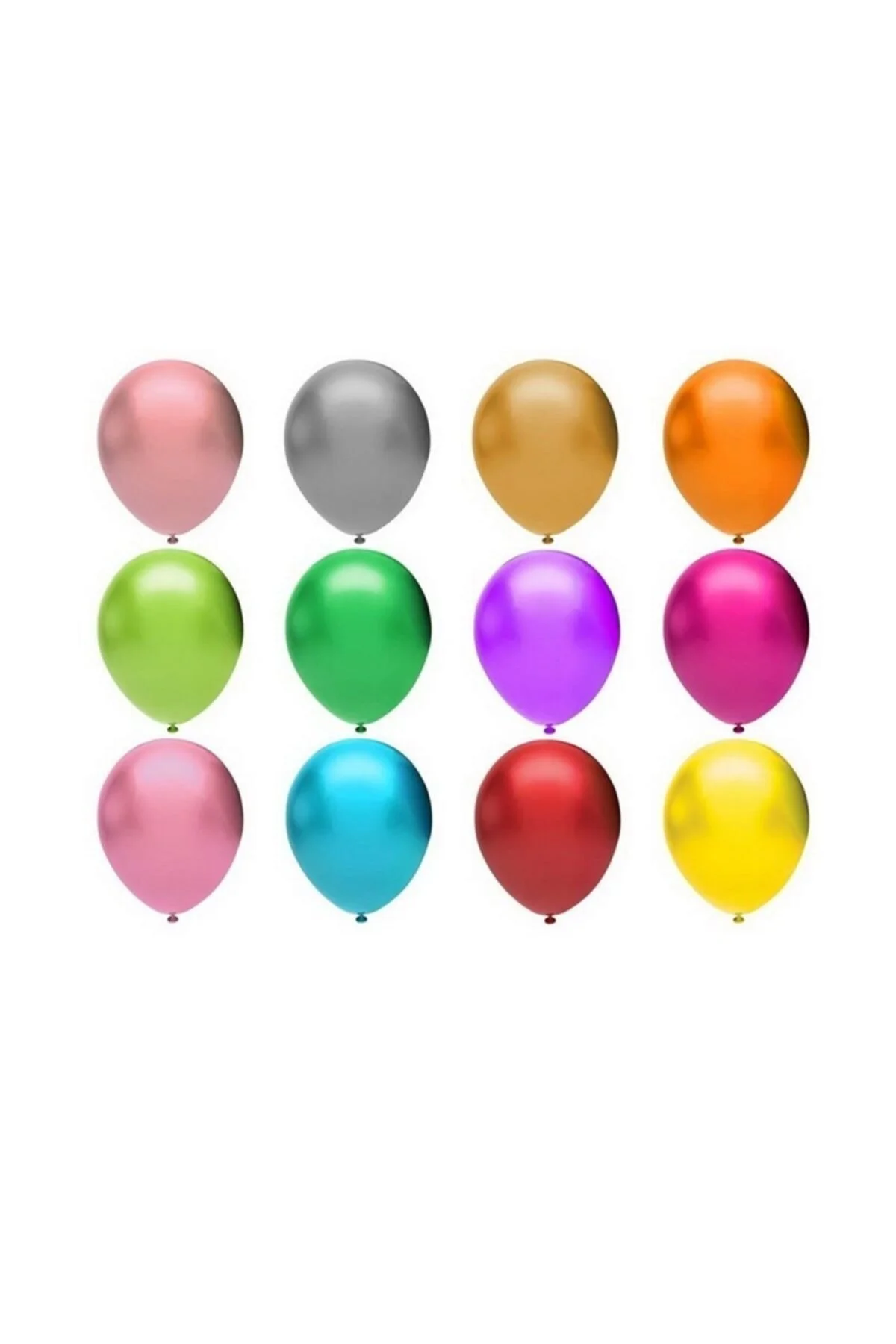 Tyt4926 Balonevi, 20li Yetişkin Asorti Metalik Balon 12inç