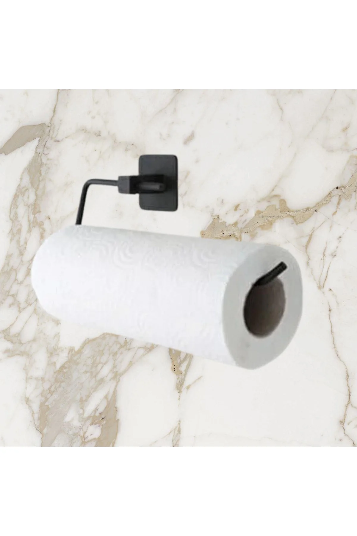 Kendiliğinden Yapışkanlı Siyah Paslanmaz Metal Rulo Havluluk Aparat - Just Cheap Store Görsel 3