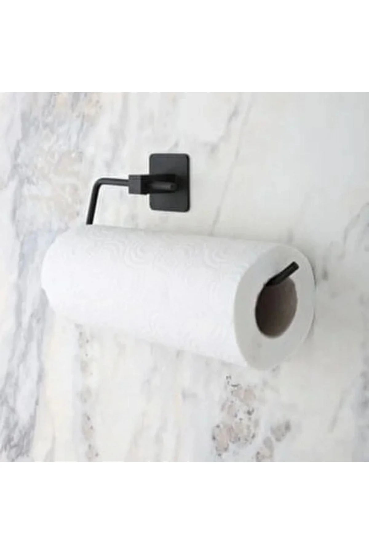 Kendiliğinden Yapışkanlı Siyah Paslanmaz Metal Rulo Havluluk Aparat