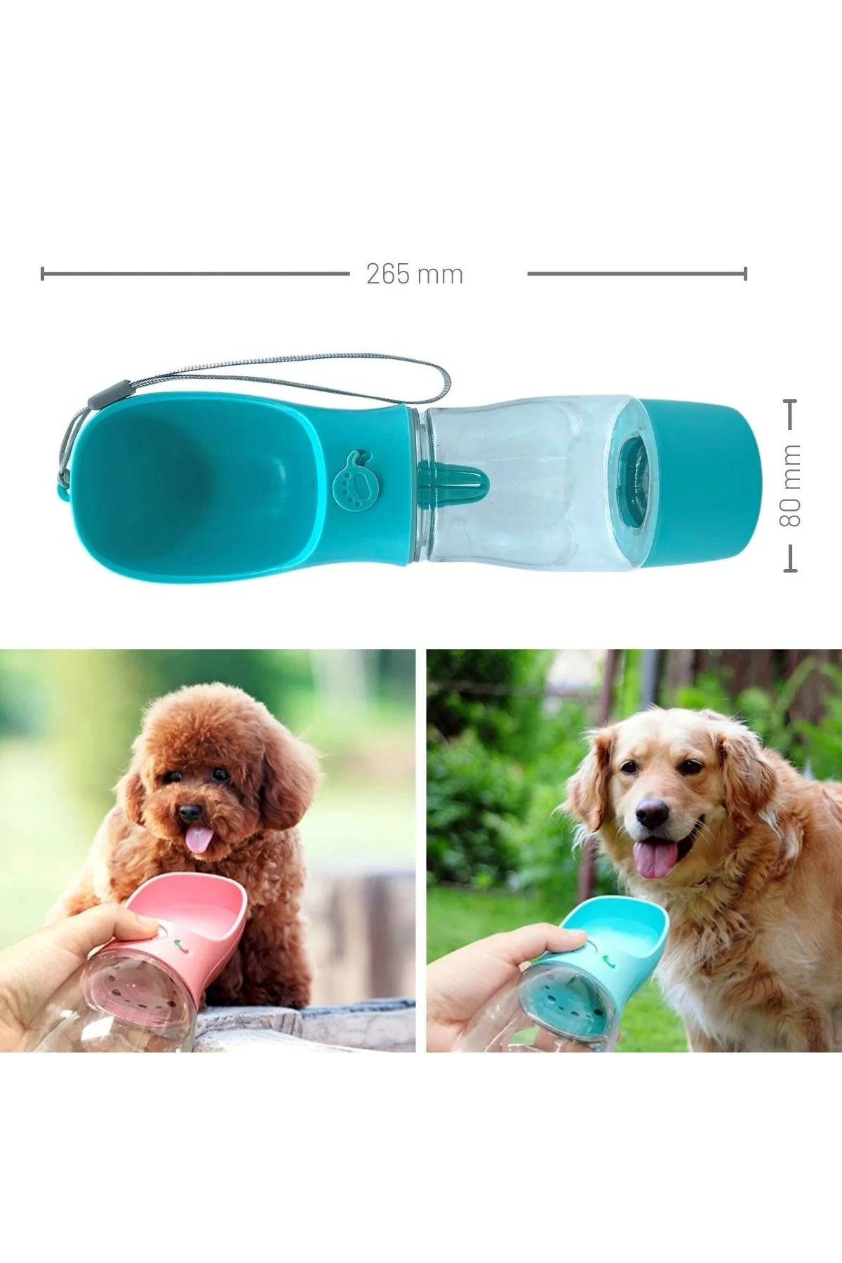 Taşınabilir Mama Hazneli Evcil Hayvan Suluğu Seyahat Kabı Kilitlenebilen Su Sızdırmaz 380ML (4741) - Just Cheap Store Görsel 4