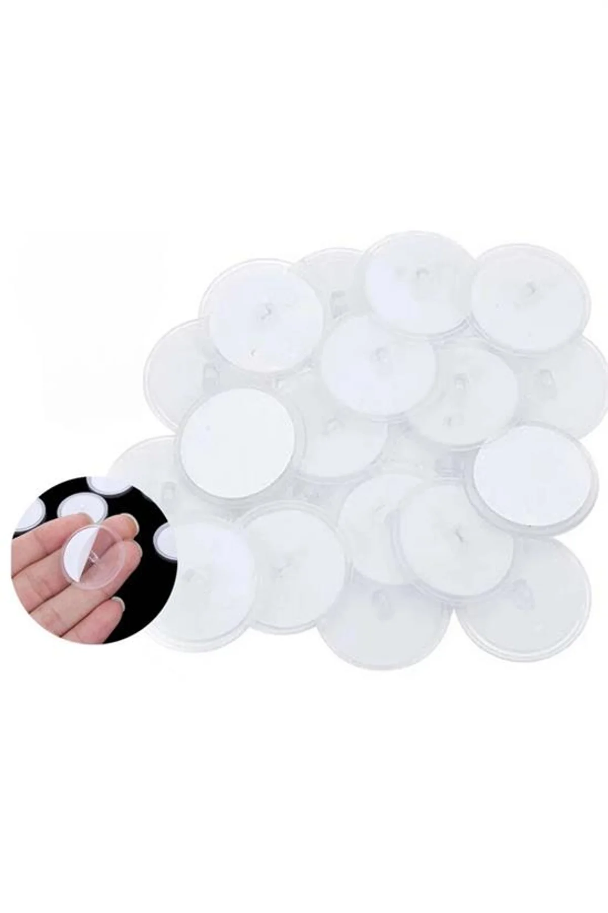 20 Adet Şeffaf Yuvarlak 3 Cm Çaplı Güçlü Disk Yapışkanlar (4741) - Just Cheap Store Görsel 5