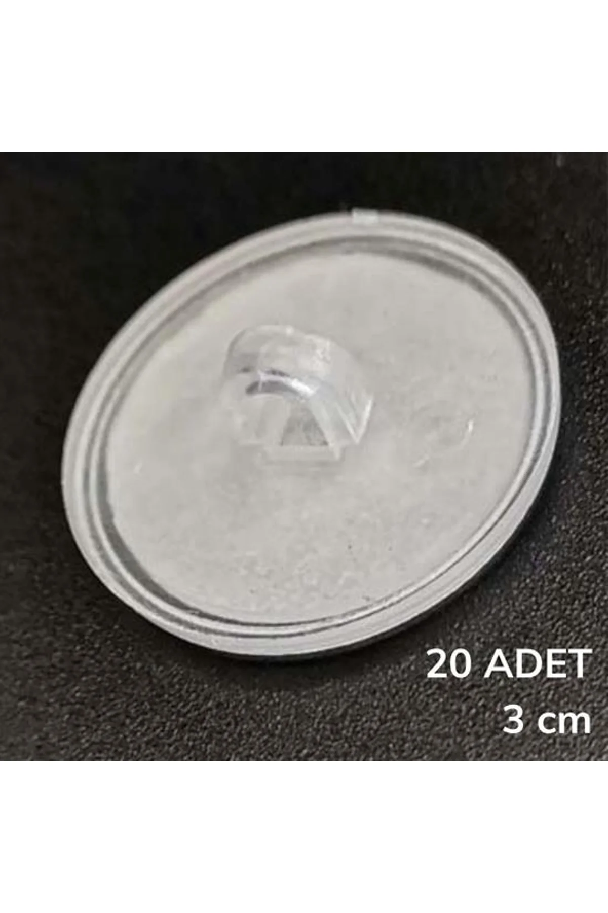 20 Adet Şeffaf Yuvarlak 3 Cm Çaplı Güçlü Disk Yapışkanlar (4741) - Just Cheap Store Görsel 2