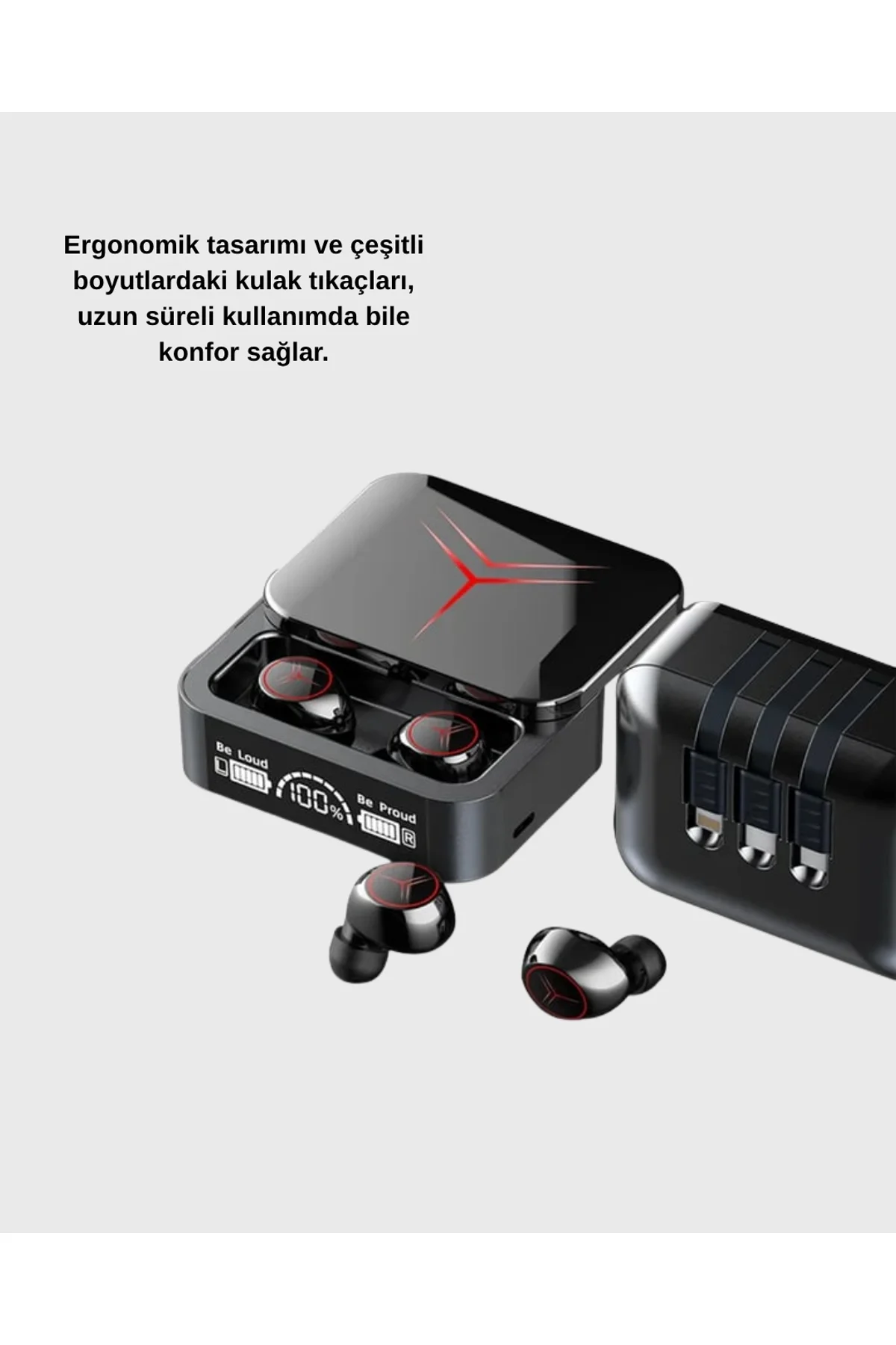 Powerbank Özellikli Bluetooth Kablosuz Kulaklık – Dokunmatik Kontrol, Uzun Pil Ömrü, Ergonomik Tasar - Just Cheap Store Görsel 4