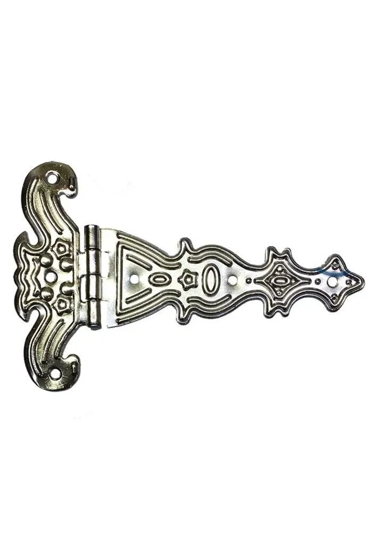 Dekoratif, Sac Tek Kuyruklu Menteşe - 69x102 Mm, Büyük, Nikel, 1 Adet
