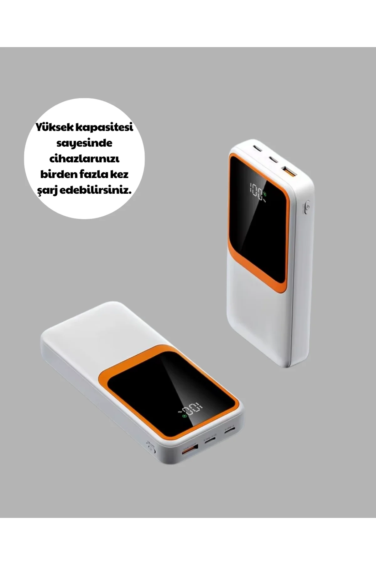 10000 Mah Taşınabilir Powerbank Çift Çıkışlı Type-c Ve Lightning Uyumlu - Just Cheap Store Görsel 3