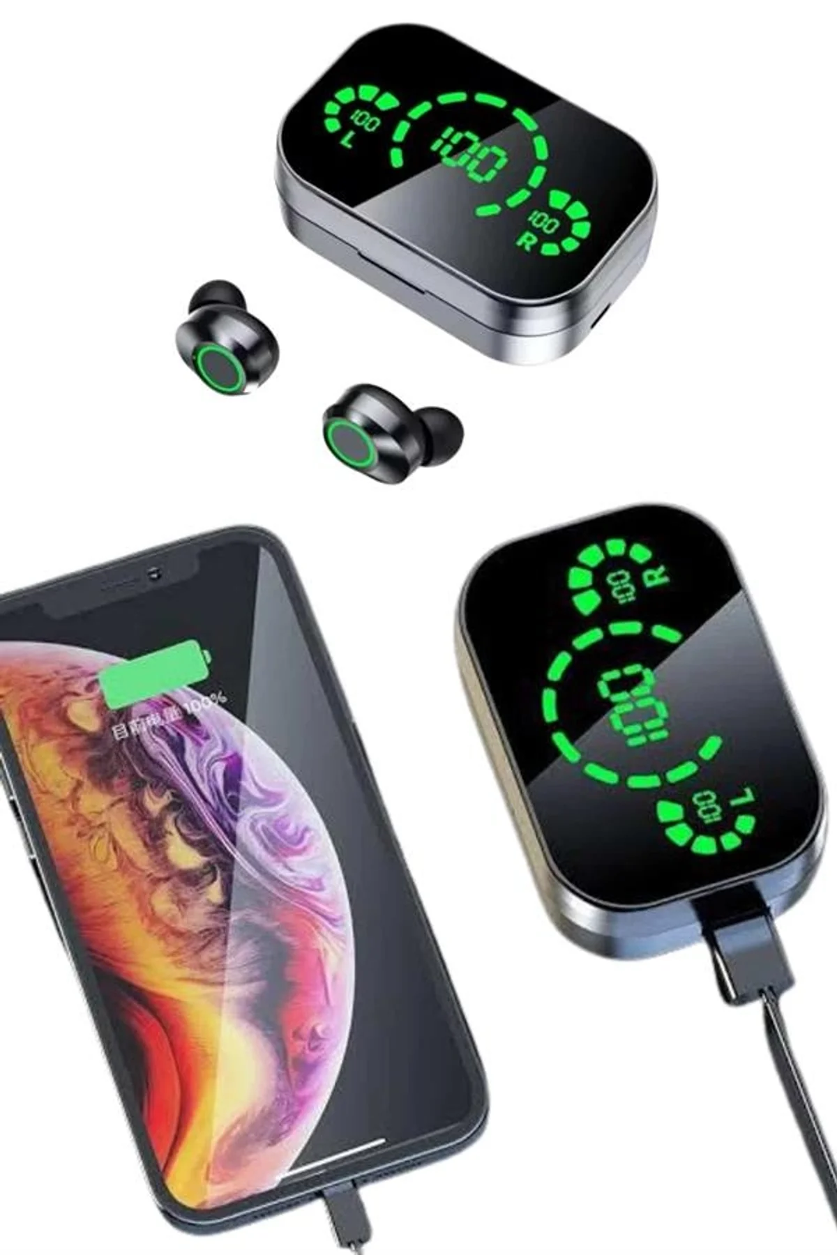 2025 Model Bluetooth Kulaklık Telefon Şarj Edebilen Çağrı Cevaplama Dijital Göstergeli - Just Cheap Store Görsel 3
