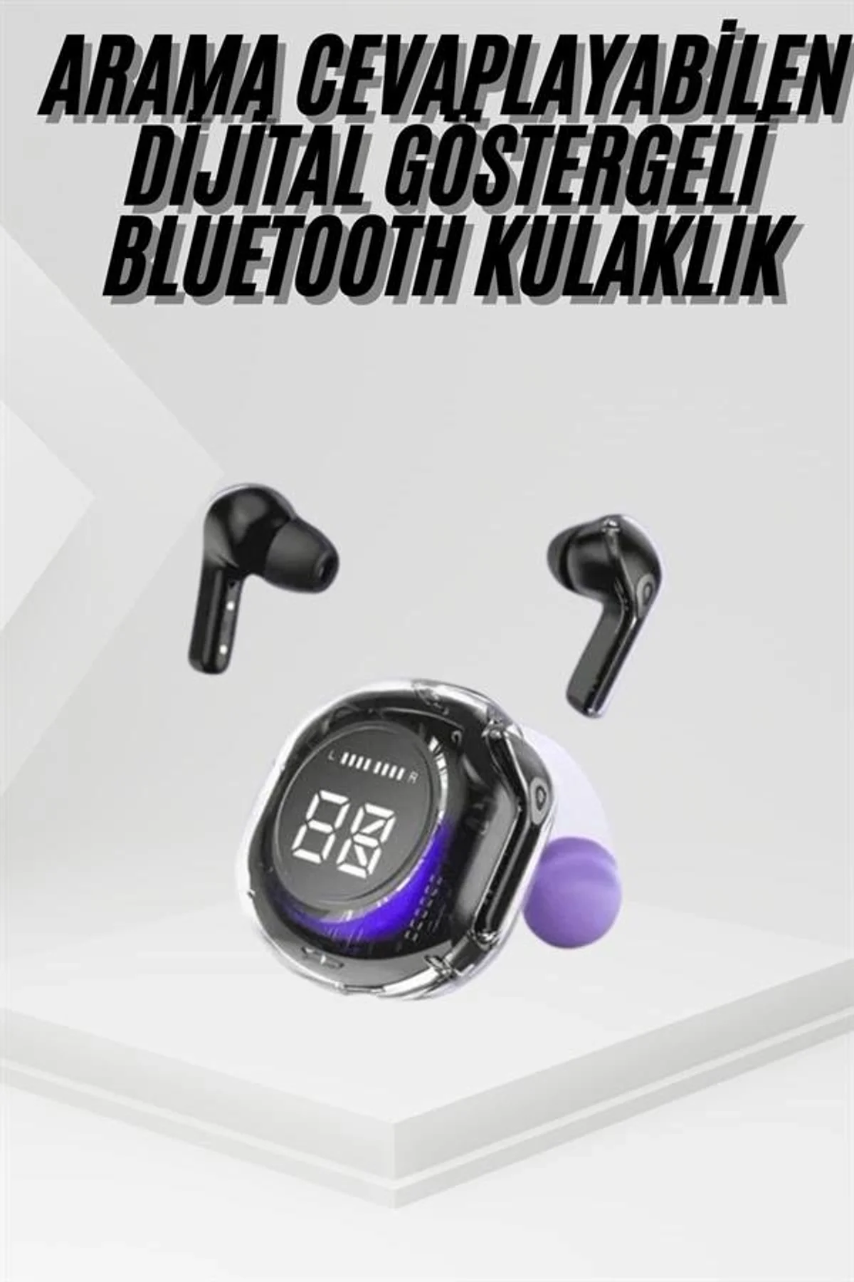 Kablosuz Dijital Göstergeli Powerbanklı Ios Ve Android Uyumlu Kulaklık - Just Cheap Store Görsel 2